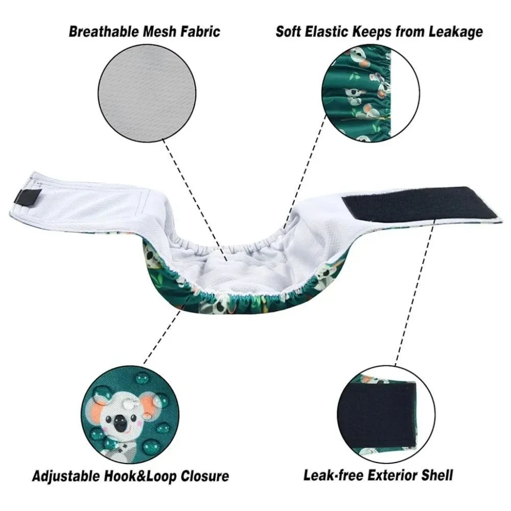 Koala Male Dog Diapers 3 Pack High Absorbing Dog Belly Bands Small Wrap 3pk New